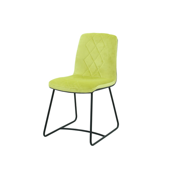 Slim chair without armrests in fabric or leather | Model DEZ